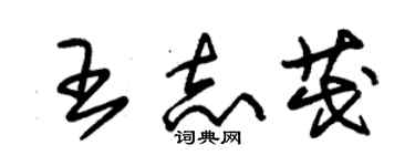 朱錫榮王志茂草書個性簽名怎么寫