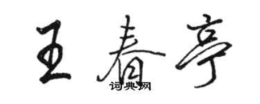 駱恆光王春亭行書個性簽名怎么寫