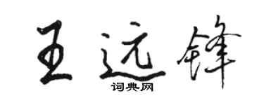 駱恆光王遠鋒行書個性簽名怎么寫