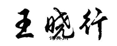 胡問遂王曉行行書個性簽名怎么寫