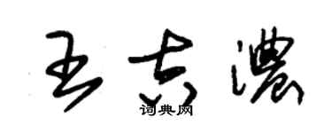 朱錫榮王吉濃草書個性簽名怎么寫