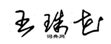 朱錫榮王珠花草書個性簽名怎么寫