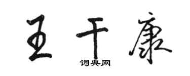 駱恆光王乾康行書個性簽名怎么寫