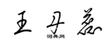 梁錦英王丹蕊草書個性簽名怎么寫