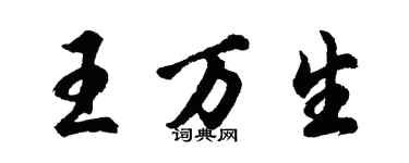 胡問遂王萬生行書個性簽名怎么寫