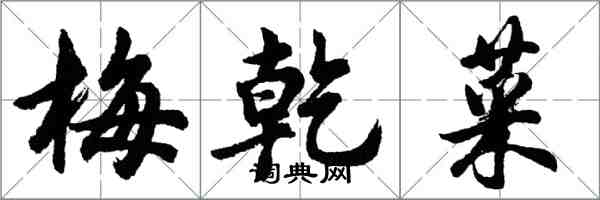 胡問遂梅乾菜行書怎么寫