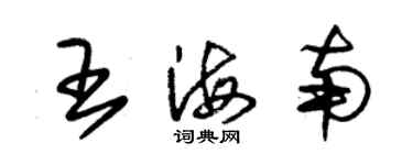 朱錫榮王海南草書個性簽名怎么寫