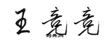 駱恆光王競競行書個性簽名怎么寫
