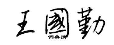 王正良王國勤行書個性簽名怎么寫