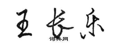 駱恆光王長樂行書個性簽名怎么寫