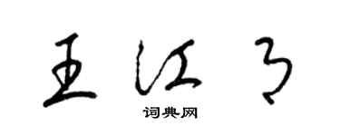 梁錦英王江月草書個性簽名怎么寫