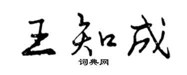 曾慶福王知成行書個性簽名怎么寫
