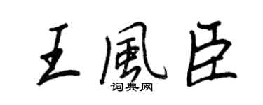 王正良王風臣行書個性簽名怎么寫