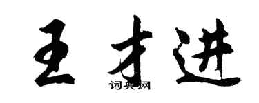 胡問遂王才進行書個性簽名怎么寫