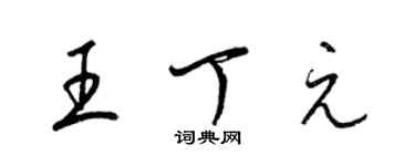 梁錦英王丁元草書個性簽名怎么寫