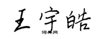 王正良王宇皓行書個性簽名怎么寫