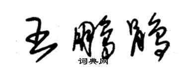 朱錫榮王鵬鵑草書個性簽名怎么寫