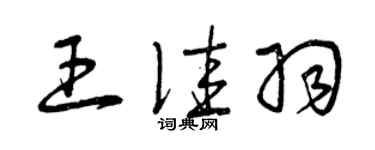 曾慶福王佳羽草書個性簽名怎么寫