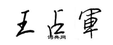 王正良王占軍行書個性簽名怎么寫