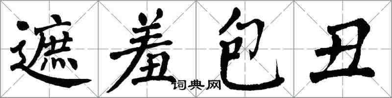 翁闓運遮羞包醜楷書怎么寫