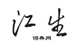 駱恆光江生行書個性簽名怎么寫