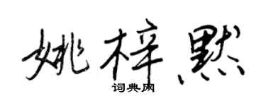 王正良姚梓默行書個性簽名怎么寫