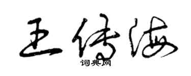 曾慶福王傳海草書個性簽名怎么寫