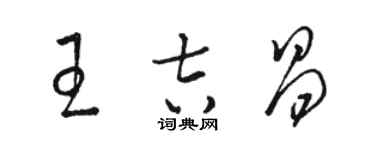 駱恆光王吉昌草書個性簽名怎么寫