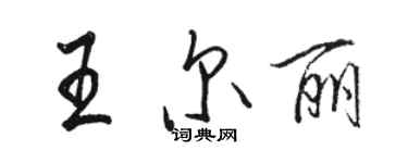 駱恆光王爾麗行書個性簽名怎么寫