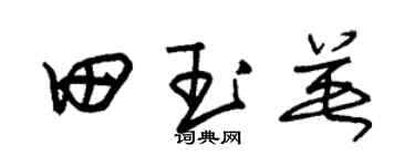 朱錫榮田玉英草書個性簽名怎么寫