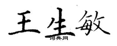 丁謙王生敏楷書個性簽名怎么寫