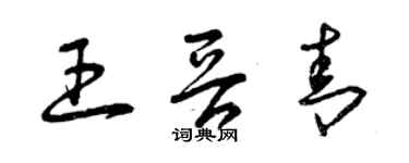 曾慶福王晉青草書個性簽名怎么寫