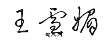 駱恆光王雪媚草書個性簽名怎么寫