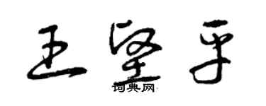 曾慶福王堅平草書個性簽名怎么寫