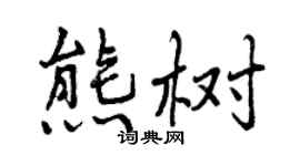 曾慶福熊樹行書個性簽名怎么寫