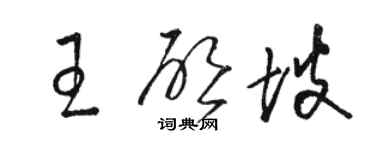駱恆光王啟坡草書個性簽名怎么寫