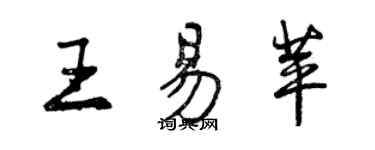 曾慶福王易苹行書個性簽名怎么寫