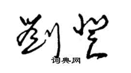 曾慶福劉登草書個性簽名怎么寫