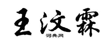 胡問遂王汶霖行書個性簽名怎么寫
