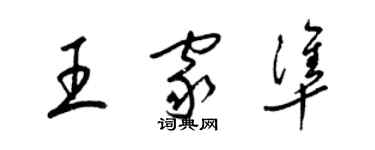 梁錦英王家準草書個性簽名怎么寫