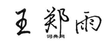 駱恆光王鄭雨行書個性簽名怎么寫