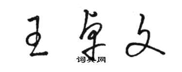 駱恆光王卓文草書個性簽名怎么寫