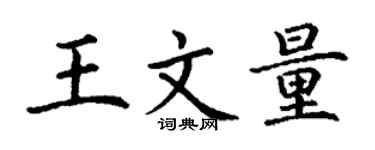 丁謙王文量楷書個性簽名怎么寫