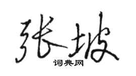 駱恆光張坡行書個性簽名怎么寫
