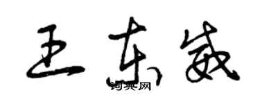 曾慶福王東威草書個性簽名怎么寫