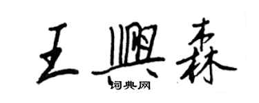 王正良王興森行書個性簽名怎么寫