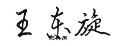 駱恆光王東旋行書個性簽名怎么寫