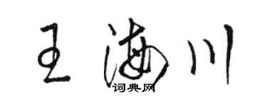 駱恆光王海川草書個性簽名怎么寫