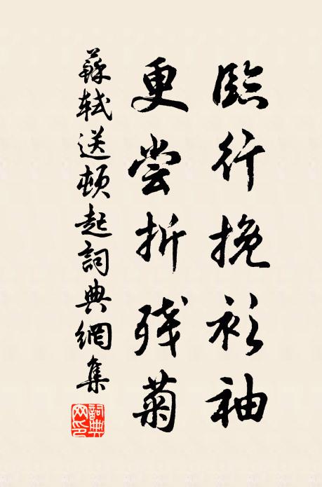 蘇軾臨行挽衫袖,更嘗折殘菊。書法作品欣賞