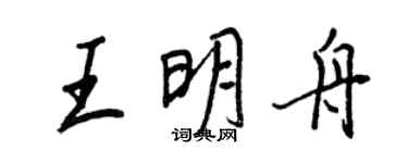 王正良王明舟行書個性簽名怎么寫